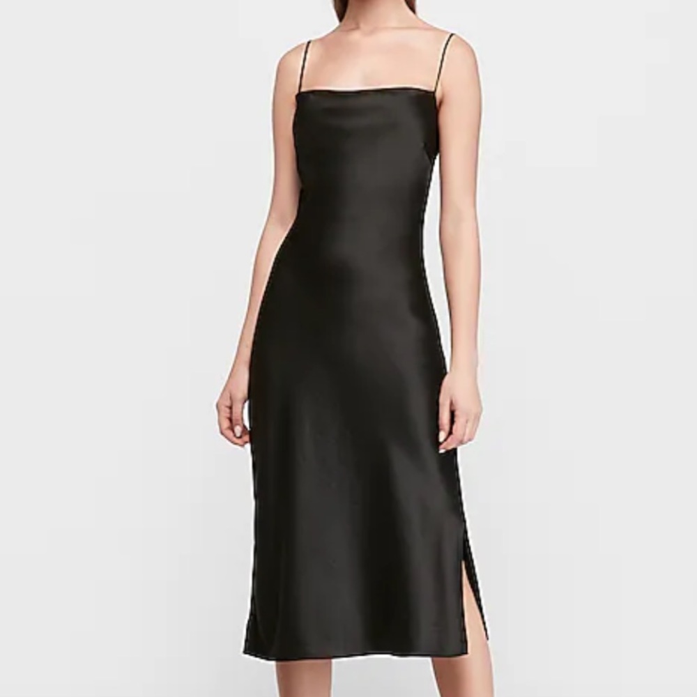 EXPRESS Satin Cowlneck Midi Dress, XXS, NWT